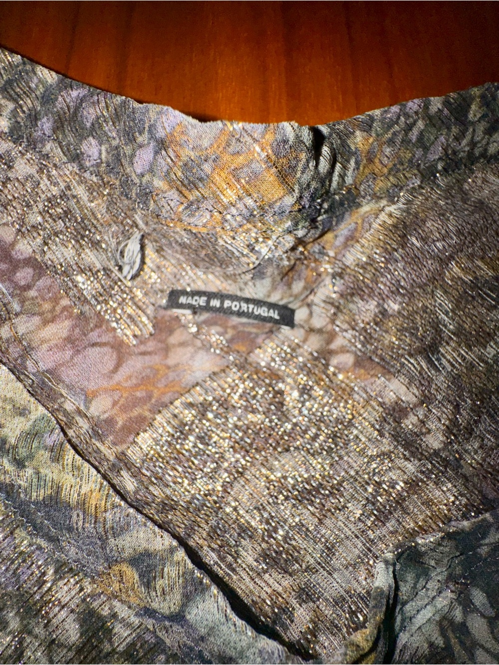 Isabel Marant Brown, Gray, Purple Snake-Print Long Sleeve Metallic Top, Size 36 - Picture 5 of 13